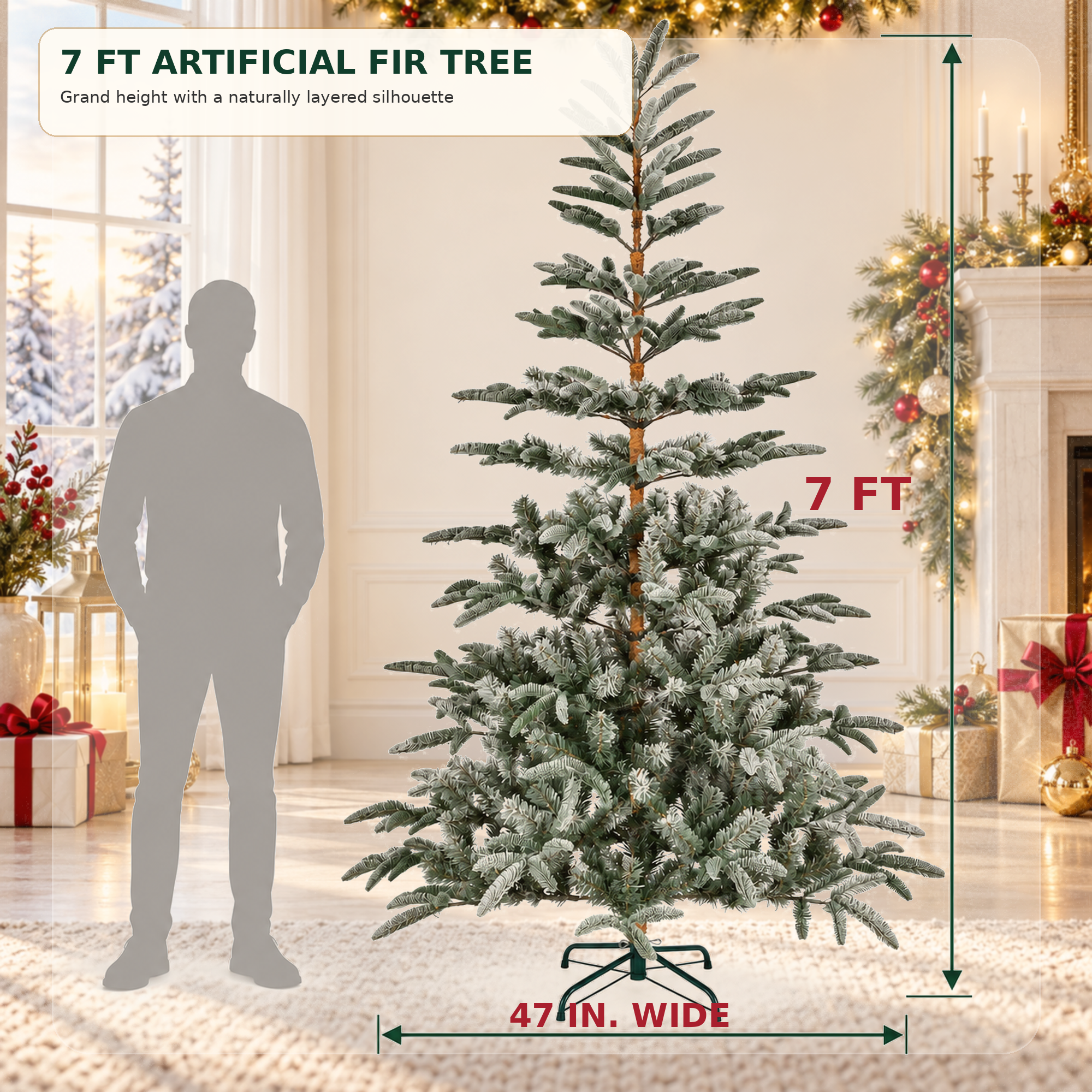 Fenbeli 7-Foot Unlit Aspen Fir Artificial Christmas Tree photo 4