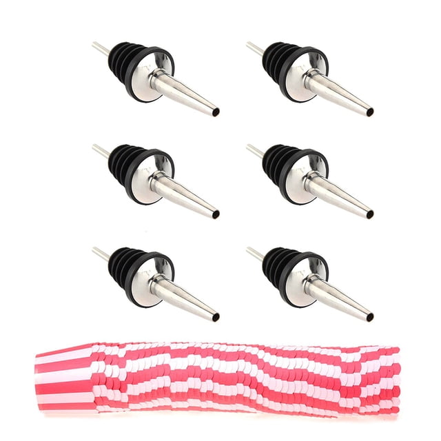 50 Pcs Caissettes en Papier pour Gâteaux, Rayures Rouges & 6 Pcs Bouteilles de Vin en Acier Inoxydable avec Bouchon