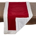 thumbnail image 2 of SARO LIFESTYLE Saint Nicholas Collection Christmas Table Runner with White Sherpa Bordering, 16" x 90", Red, 2 of 2