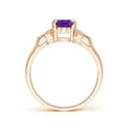 thumbnail image 2 of ANGARA Natural Vintage Style Oval Amethyst Ring with Diamond Accents in 14K Rose Gold for Women (Size-7x5mm) | February Birthstone, Anniversary, Jewelry Gift for Women | Natural Amethyst Ring, 2 of 8