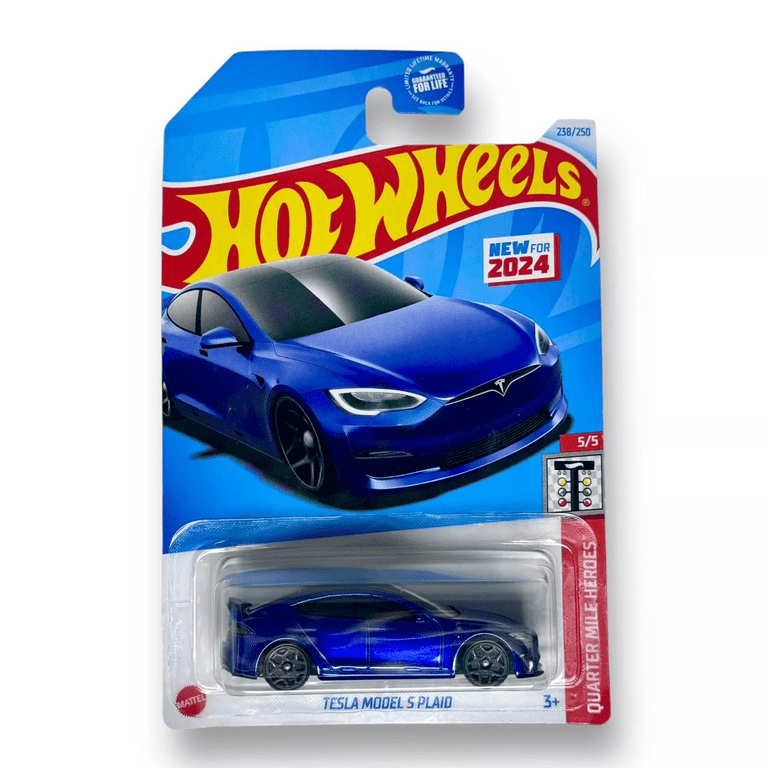 Hot Wheels Tesla Model S Plaid Blue, Quarter Mile Heroes 5/5