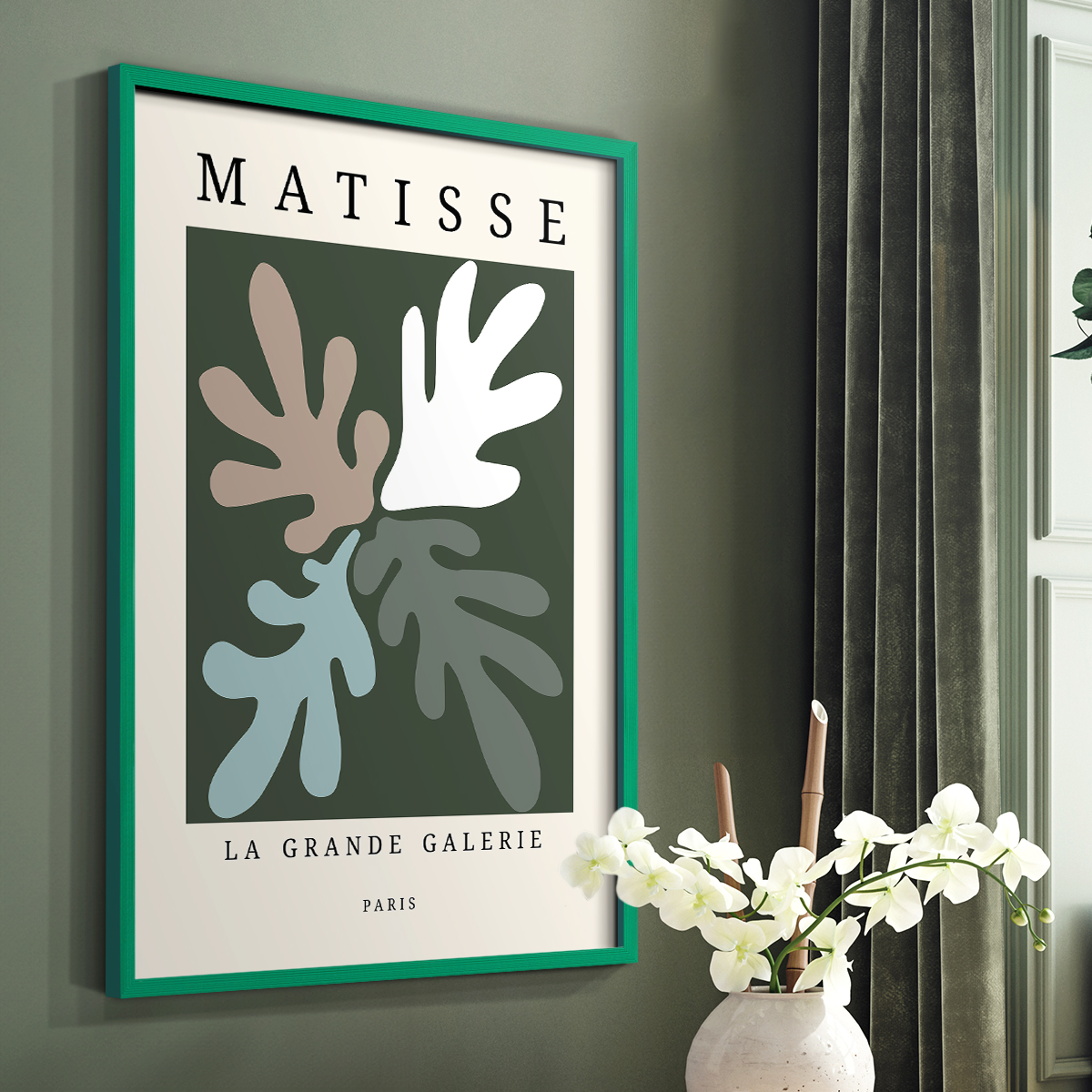Matisse CCCLXXXIV in Green Solid Wood 22 x 28 Framed Print
