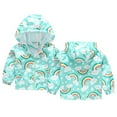 thumbnail image 2 of Toddler Boys Jacket Print Windproof Autumn Zipper Kids Hooded Coat Size 4-5T, 2 of 8