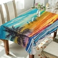 thumbnail image 3 of Coolnut Ocean Beach Rectangle Tablecloth,Dinner Table Cover for Outdoor & Indoor Patio, Picnic, BBQ, Holiday Party 60x60In, 3 of 7