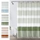 thumbnail image 1 of Cortina de ducha de lino sintético impermeable | Divisor de privacidad para baño | Diseño de empalme de borla | Poliéster duradero y fácil de limpiar | 72x72 pulgadas | Azul Verde Naranja | Opaco, 1 of 7