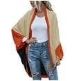 thumbnail image 2 of AOOCHASLIY Fall Clothes Women Fashion Casual Knitted Sweater Color Contrast Long Sleeve Cardigan Tops, 2 of 5