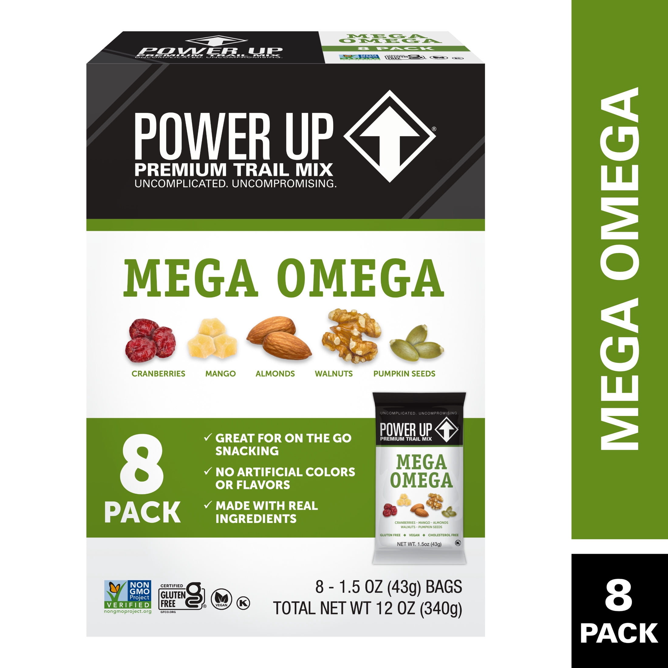 (6 pack) Power Up Premium Trail Mix Mega Omega Multipack 8/12oz