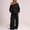 Black, variant on Frostluinai Oversized Sweatsuits for Women Dew Shoulder Sweatshirts Elastic Waist Wide Leg Pants Solid Casual Sets Two Piece with Pocket