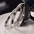thumbnail image 1 of NUOKO Retro Large Circle Frosted Earrings Thin Dangle Elegant Rhinestone Earrings Wedding Earrings For Women, 1 of 3