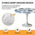 thumbnail image 2 of Elastic Fitted Round Tablecloth, Blue Polka Dots Waterproof Stretch Table Cover for 55"-60" Tables, Modern Abstract Art Washable Outdoor Tablecloths for Patio, Picnic, Camping, 2 of 9