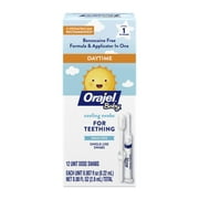 Orajel Baby Daytime Cooling Swabs for Teething, Drug-Free, Relief of Painful Swollen Gums, 12 Swabs