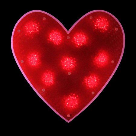 12 Lighted Valentine S Day Shimmering Red Heart Window Silhouette