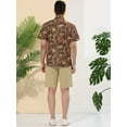 thumbnail image 5 of Unique Bargains Men's Animal Print Short Sleeves Casual Summer Printed Shirts 2XL Tiger Print, 5 of 6
