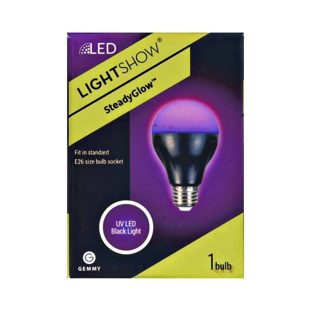 Gemmy Steady Glow Light Bulb Black Light Halloween Decoration Walmart