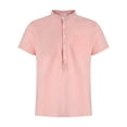 thumbnail image 1 of Kmbangi Men? s Shirt, Solid Color Henley Neck Tops with Pocket and Buttons, 1 of 10