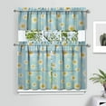 thumbnail image 2 of Vintage Bohemian Curtains 36 Inch Short - 3 Panel Rustic Floral Farmhouse Set with Wildflowers, Rod Pocket Window Treatment for Country Kitchen, 2 of 6