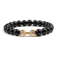 thumbnail image 1 of Pulsera negra resistente a la intemperie, pulseras ajustables para mujeres y hombres, pulsera de cuentas, mancuernas para hombres, joyería de Yoga a la moda, brazaletes originales Tan Jianjun unisex, 1 of 2