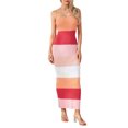thumbnail image 6 of Caoirhny Womenacute;s Bodycon Tube Dress, Sleeveless Strapless Contrast Color Ribbed Knit Long Dress, 6 of 9