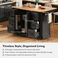 thumbnail image 6 of Harper & Bright Designs Kitchen Island with Drop Leaf and Wheels, Kitchen Storage Cart with Drawers and Storage Rack, Rolling Kitchen Island with Power Outlet, Black, 6 of 18