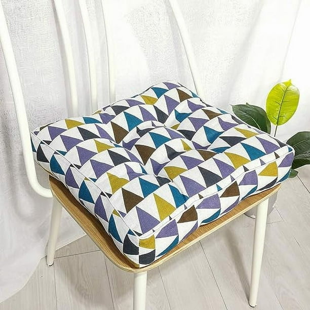 Nvzi Bohemian Soft Patio Chair Pads Indoor Office Home Kitchen Square Dining Chair Cushion Pillow CAI Triangle 18x18x4