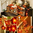 thumbnail image 2 of Gustave 13.1ft 40 LED Maple Leaves String Lights Hanging Fall Garland Halloween Orange String Light Battery Operated for Thanksgiving Christmas Party Decoration, 2 of 9