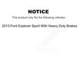 thumbnail image 2 of Transit Auto Front Rear Hub Bearing Assembly Coated Disc Brake Rotor and Semi-Metallic Pad Kit (10Pc) for Car 2013 Ford Explorer Sport with Heavy Duty Brakes - Left Right (Driver Passenger) KBB-111069, 2 of 11