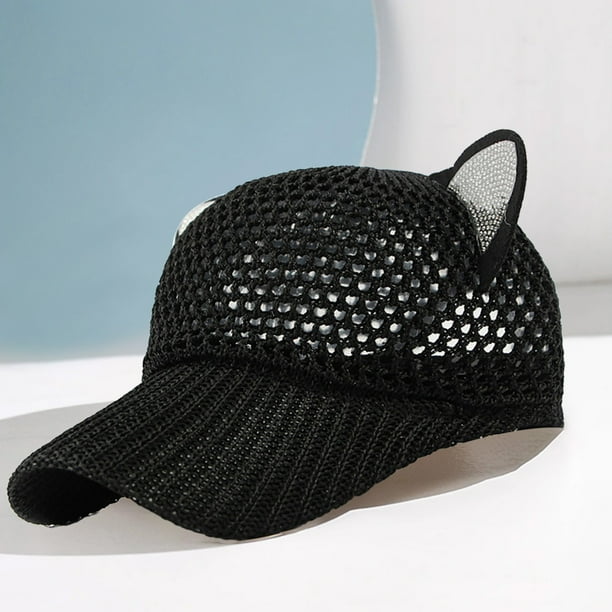 Bonita gorra de béisbol tejida de malla de poliéster, transpirable, para el sol.