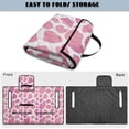 thumbnail image 4 of SEANATIVE Golf Cart Seat Cover, Compatible with EZGO, Club Car, Yamaha, 2-Seater Golf Cart Seat Towel Blanket with 4 Front Pockets, Quick Install, Washable, Pink Cow Print, 4 of 7