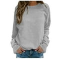 thumbnail image 1 of WEAIXIMIUNG Robe Chandail en Molleton Grande Taille pour Femmes Quotidien Maison Extérieur Entraînement Manches Longues Col Rond T-Shirt Haut Imprimé Chandail en Molleton Blouse de Rue Mode Urbaine, 1 of 5