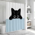 thumbnail image 5 of Cute Black Cats Shower Curtain Set - Extra Long 72" x 96" Washable Bathtub Curtain with 12 Hooks, Cartoons Funny Cats Watercolor Waterproof Fabric Stall Shower Curtains for Bathroom/Bathtub Décor, 5 of 6