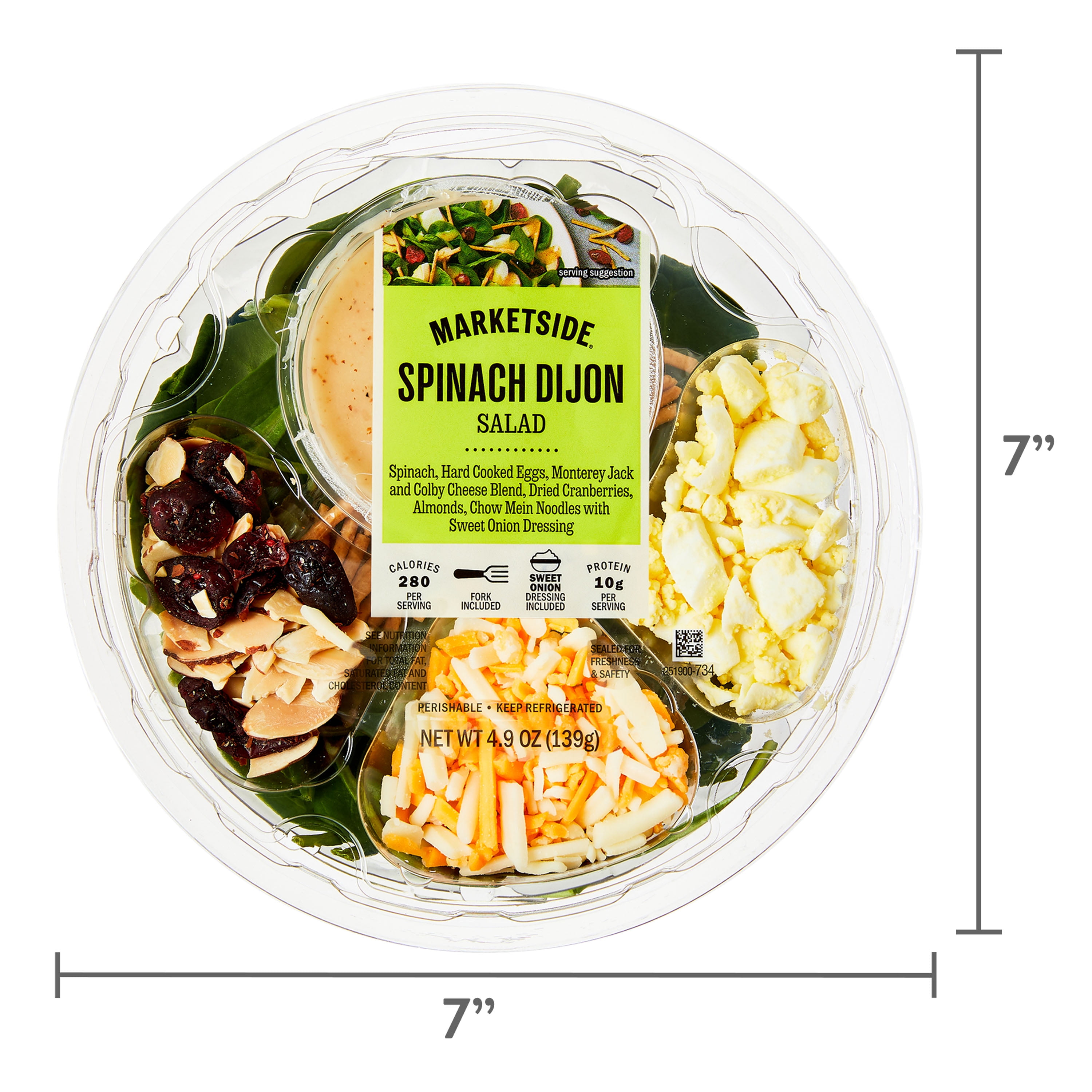 Marketside Spinach Dijon Salad, 4.9 oz Bowl (Fresh)