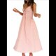 thumbnail image 1 of Vestido de Verano con Cuello en V para Mujer, A Rayas, Estilo Bohemio, para Playa, con Tirantes Finos y Lazo en la Espalda. Rosa XL, 1 of 10