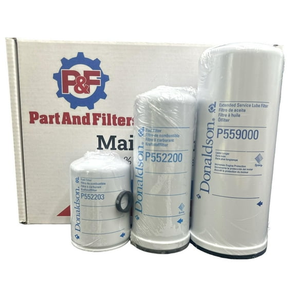 P&F Maintenance Filter Kit Compatible with ISX Cummins Pre- 2010 Engines 25,000 Miles P559000 P552200 P552203