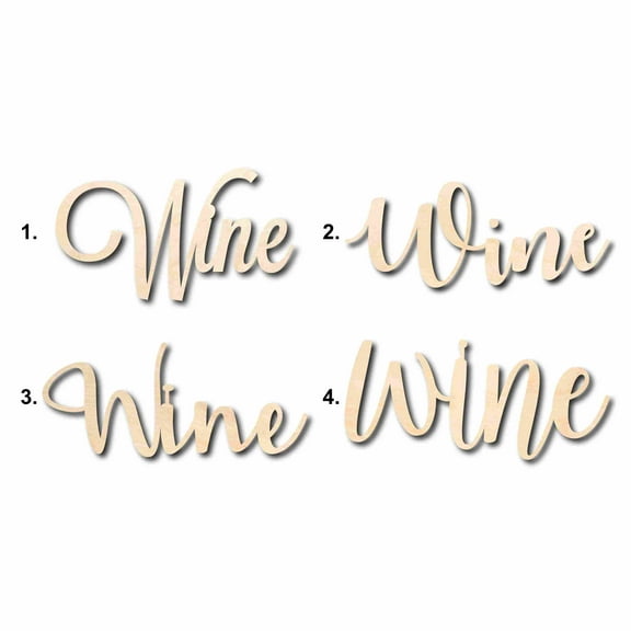 Wine Sign Unfinished Wood Cutout Home Decor DIY Option 4- 12" Wide / 1/4"