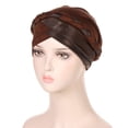 thumbnail image 4 of Women Muslim Braid Head Wrap Indian Cancer Hat Turban Hat Sleep Cap Chemo Cap PURPLE, 4 of 8