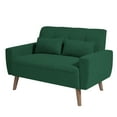 thumbnail image 3 of Pingliang Home Loveseat Small Sofa 2 Seater Sofa Couch with 2 Pillows, Modern Linen Fabric Love Seat for Apartment Bedroom Living Room Small Space Office Studio,Green, 3 of 10