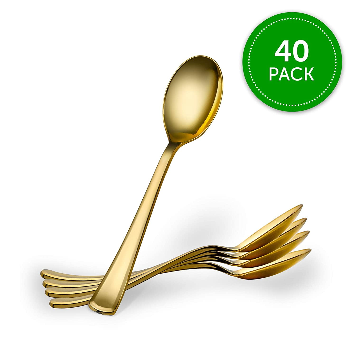 Disposable Heavy Duty Gold Plastic Spoons, Fancy Plastic Silverware