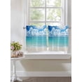 thumbnail image 3 of Half Window Curtain 36 Inches Long, Ocean Blue Window Treatment Curtain Drapes, Beach Nature Coast Sea Shore Sky Seawater Small Tier Curtains for Bathroom Over Sink, 27.5"x36", 2 Panels, 3 of 7