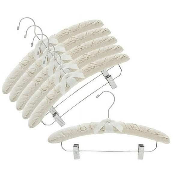 Natural Canvas Padded Hangers w/Clips