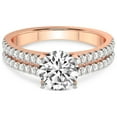 thumbnail image 4 of 4 Carat IGI Certified Round Shape Lab Grown Diamond Engagement Ring | 14K Rose Gold |Tosca Secret Halo Double Band Diamond Ring | FG-VS1-VS2 Quality Friendly Diamonds, 4 of 5