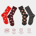 thumbnail image 6 of Cosyfeel Crew Socks for Women 4-Pack Soft Cozy Cotton Women's Cotton Eco-Friendly Cute Patterns Multicolor Women Sock (Animals, 9-12 US), 6 of 6