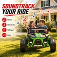 thumbnail image 5 of iRerts 36V Powered Ride on Toys for Big Kids, 2 Seater Ride on Cars with Metal Frame, Bluetooth Music, 4 Wheels Suspension, Electric Ride on Vehicles for Boys Girls, Green, 5 of 8
