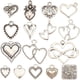 thumbnail image 1 of 1 caja de 90 dijes de corazón de 15 estilos diferentes, dijes de corazón plateados huecos, dijes de amor de estilo tibetano, dije de aleación para el Día de la Madre, 1 of 9