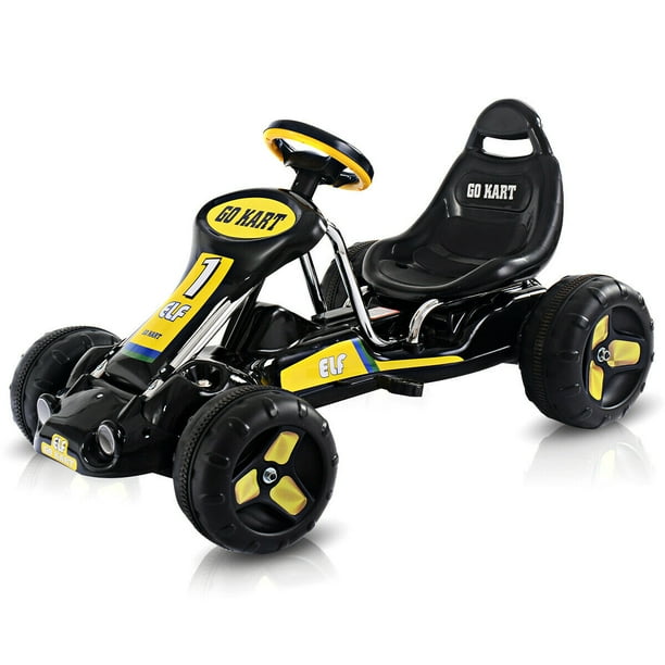 Go Kart Pedal para Niños Coche Vehicle Juguete Infantil Costway Negro y Amarillo
