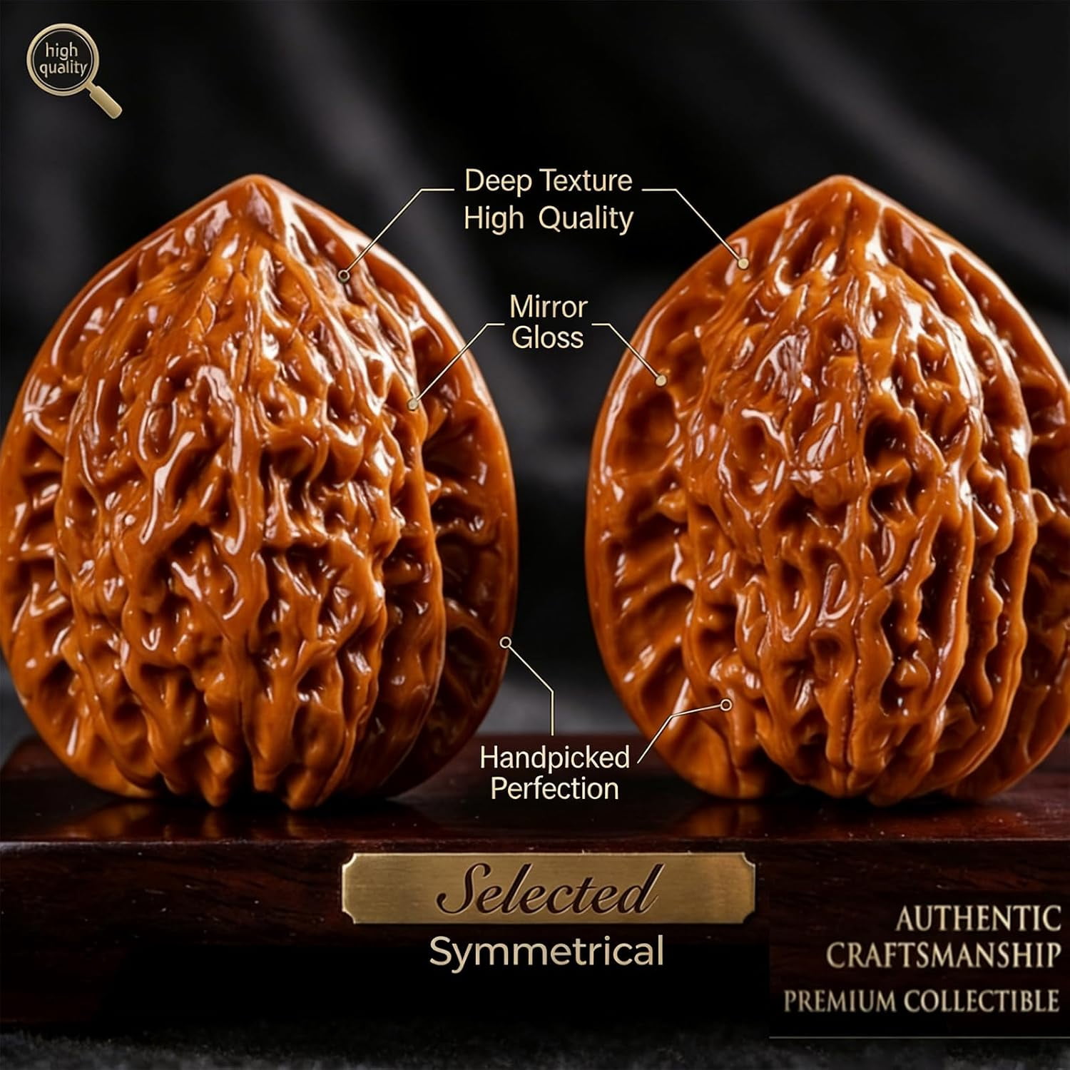 1 Pair Jade Walnuts, Wenwan Walnuts, Chinese Walnuts Fidget for Hand Exercise, 2026 New Natural Massage Balls for Stress Relief, Focus & Meditation, Form Raw Shell to Jade Like Gem (A2, 38-39mm)