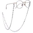 thumbnail image 1 of Cadena de gafas con forma de corazón plateado, cadena para mascarilla, accesorios para gafas para mujer, goma plateada y blanca, 1 of 4