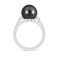 thumbnail image 2 of ANGARA Tahitian Cultured Pearl Three Stone Ring with Diamonds in 14K White Gold for Women | June Birthstone, Birthday, Anniversary, Jewelry Gift for Women | Pearl Ring, 2 of 8
