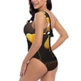 thumbnail image 4 of Gukieu Casino Playing Cards Print One-shoulder Ruffled One-piece Swimsuit with Removable Chest Pads and Tummy-control Swimsuit for Women-Medium, 4 of 6
