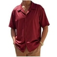 thumbnail image 2 of Ahabrexf Short Sleeve Cardigan, Men's Solid Color Casual Button Down Collar Shirt for Everyday Wear and Versatile Layering, 2 of 6