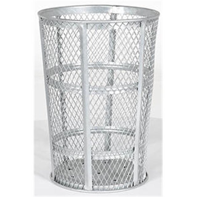 Vestil Manufacturing TR-MXR-48-GN 48 gal Ronde Métal Déployé Réceptif Poubelles - Galvanisé